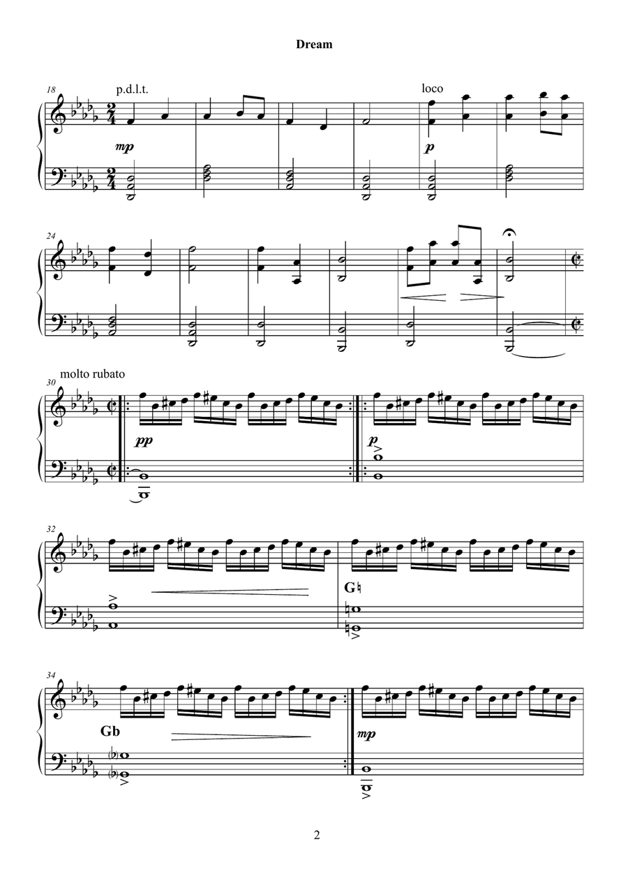 Dream Dream Pedal Harp scores gallery preview page 3