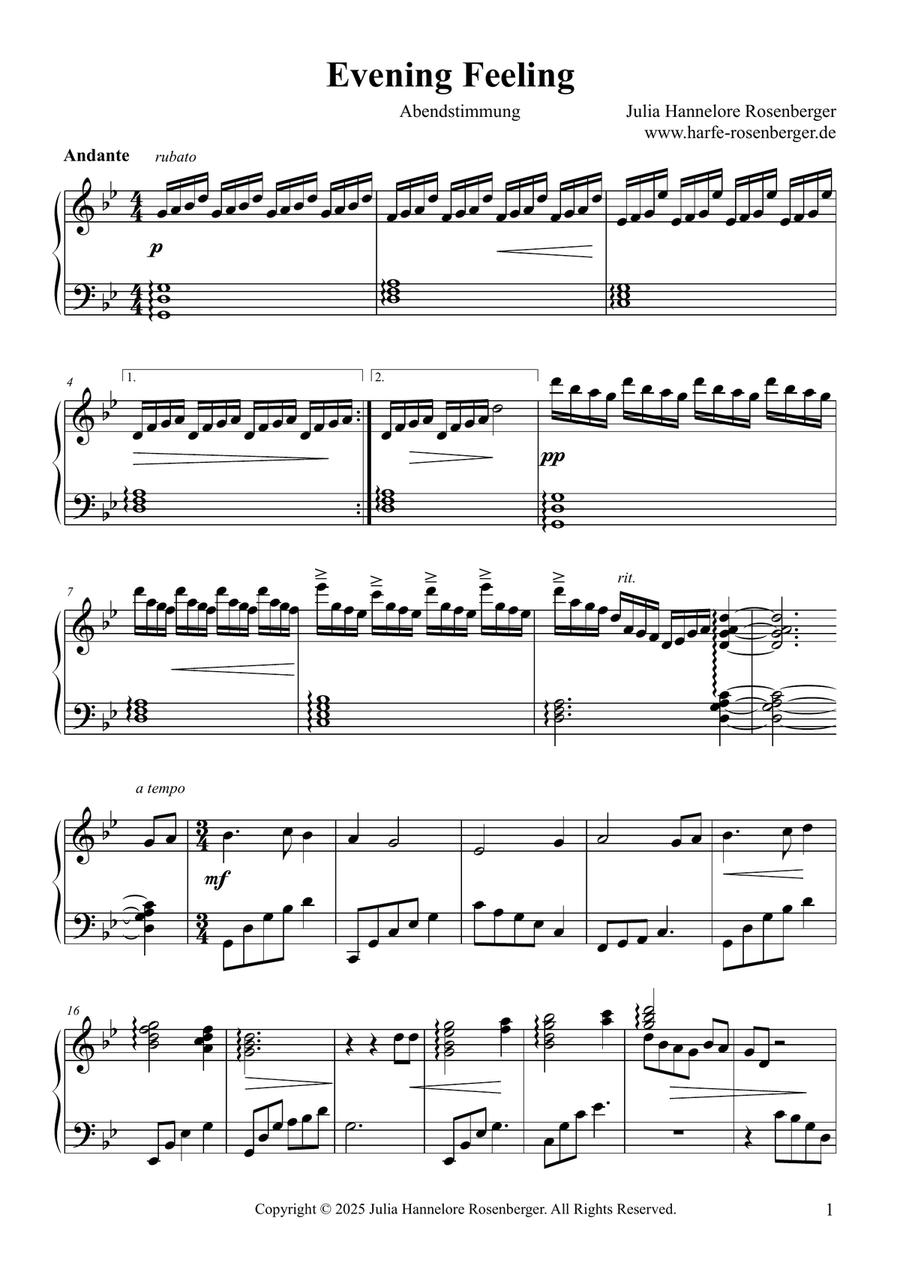 Evening Feeling Evening Feeling Celtic Harp scores gallery preview page 2