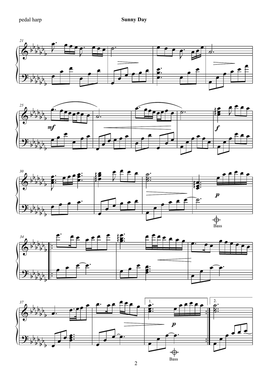 Sunny Day Sunny Day Pedal Harp scores gallery preview page 3