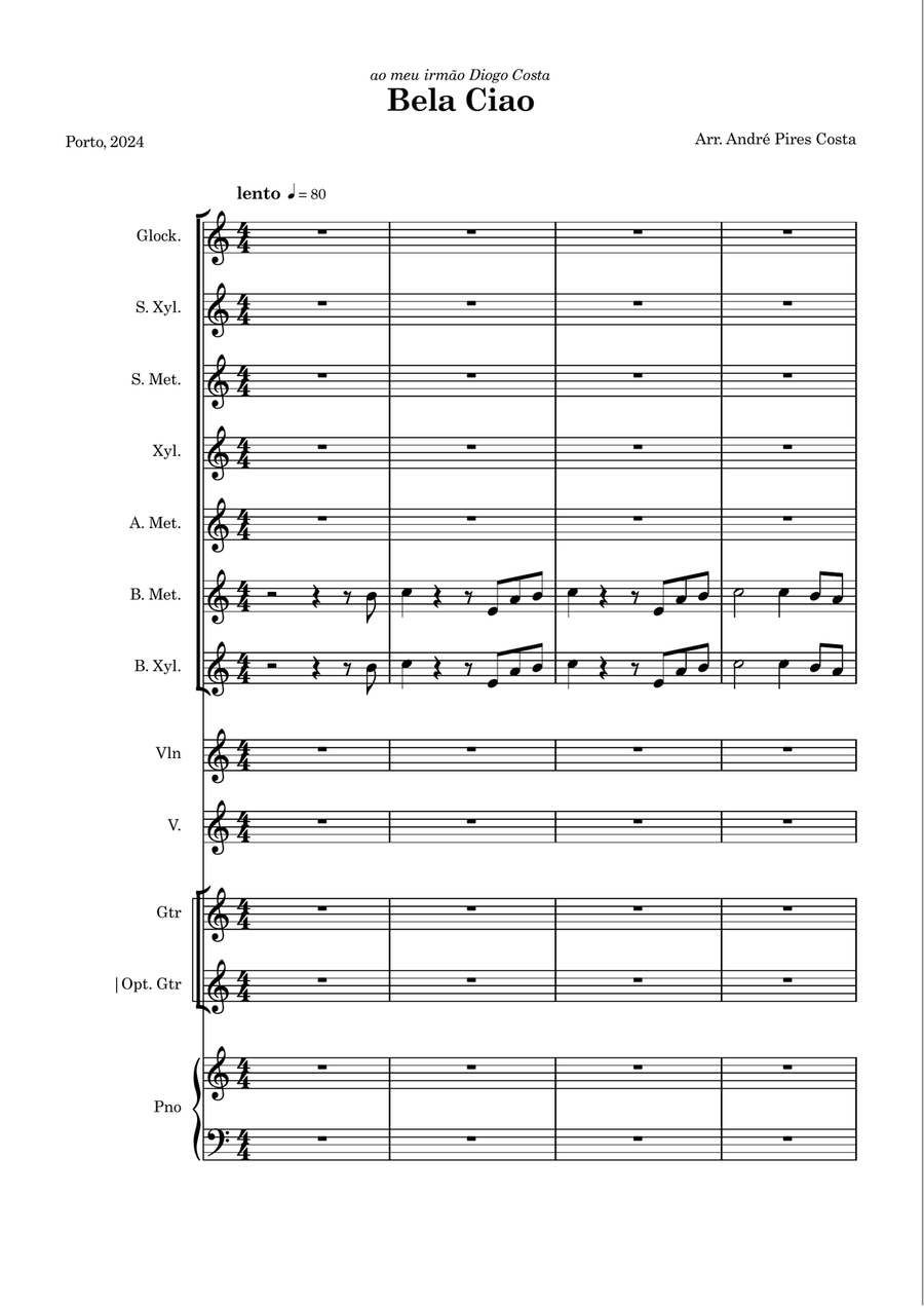 Bella Ciao (El Profesor) for Instrumental Orff Orff Instrument scores gallery preview page 1