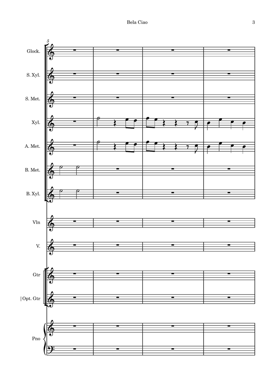 Bella Ciao (El Profesor) for Instrumental Orff Orff Instrument scores gallery preview page 2