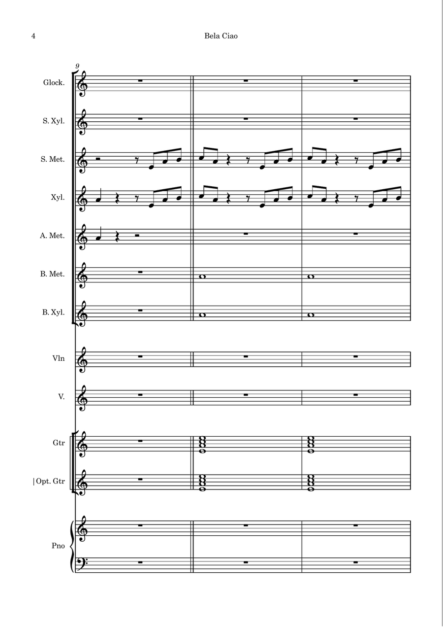 Bella Ciao (El Profesor) for Instrumental Orff Orff Instrument scores gallery preview page 3