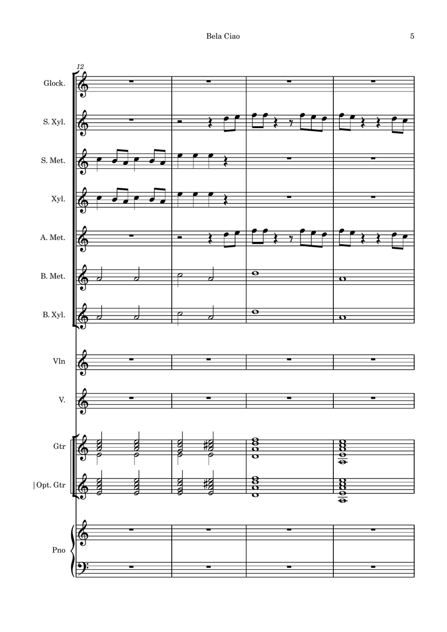 Bella Ciao (El Profesor) for Instrumental Orff Orff Instrument scores gallery preview page 4