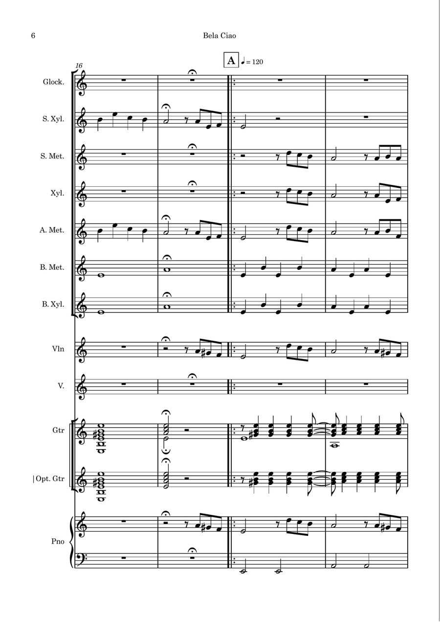 Bella Ciao (El Profesor) for Instrumental Orff Orff Instrument scores gallery preview page 5