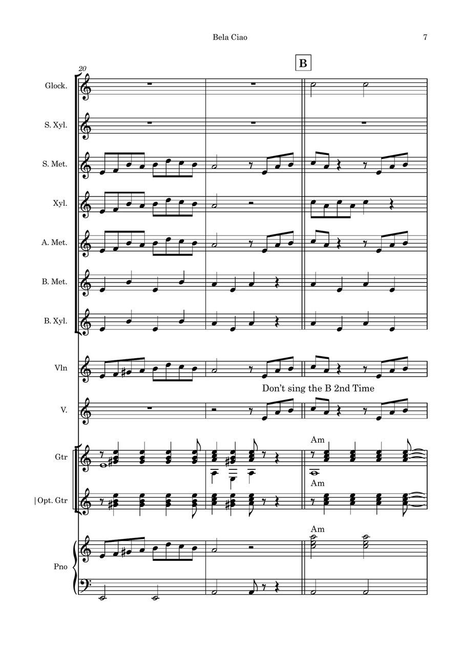 Bella Ciao (El Profesor) for Instrumental Orff Orff Instrument scores gallery preview page 6