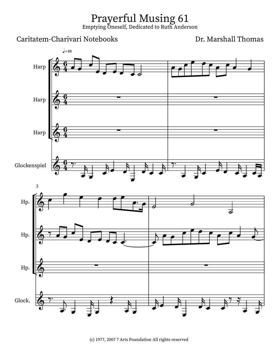 Prayerful Musing 61 Prayerful Musing 61 Small Ensemble scores gallery preview page 1