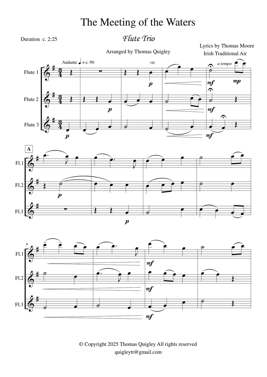 The Meeting of the Waters Flute Trio scores gallery preview page 2