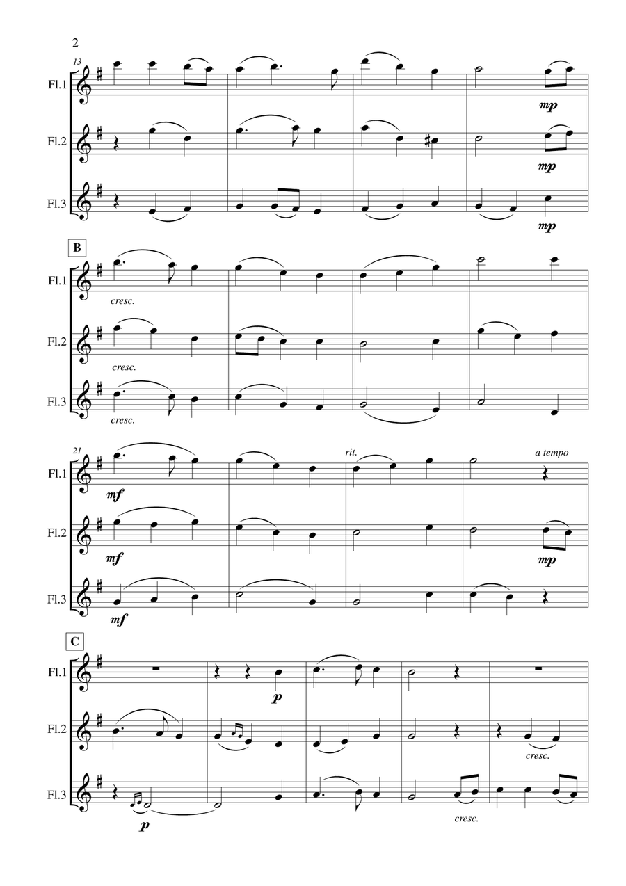 The Meeting of the Waters Flute Trio scores gallery preview page 3