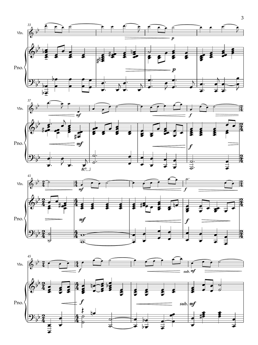 Cantilena for Violin and Piano - (part included) Chamber Music scores gallery preview page 5