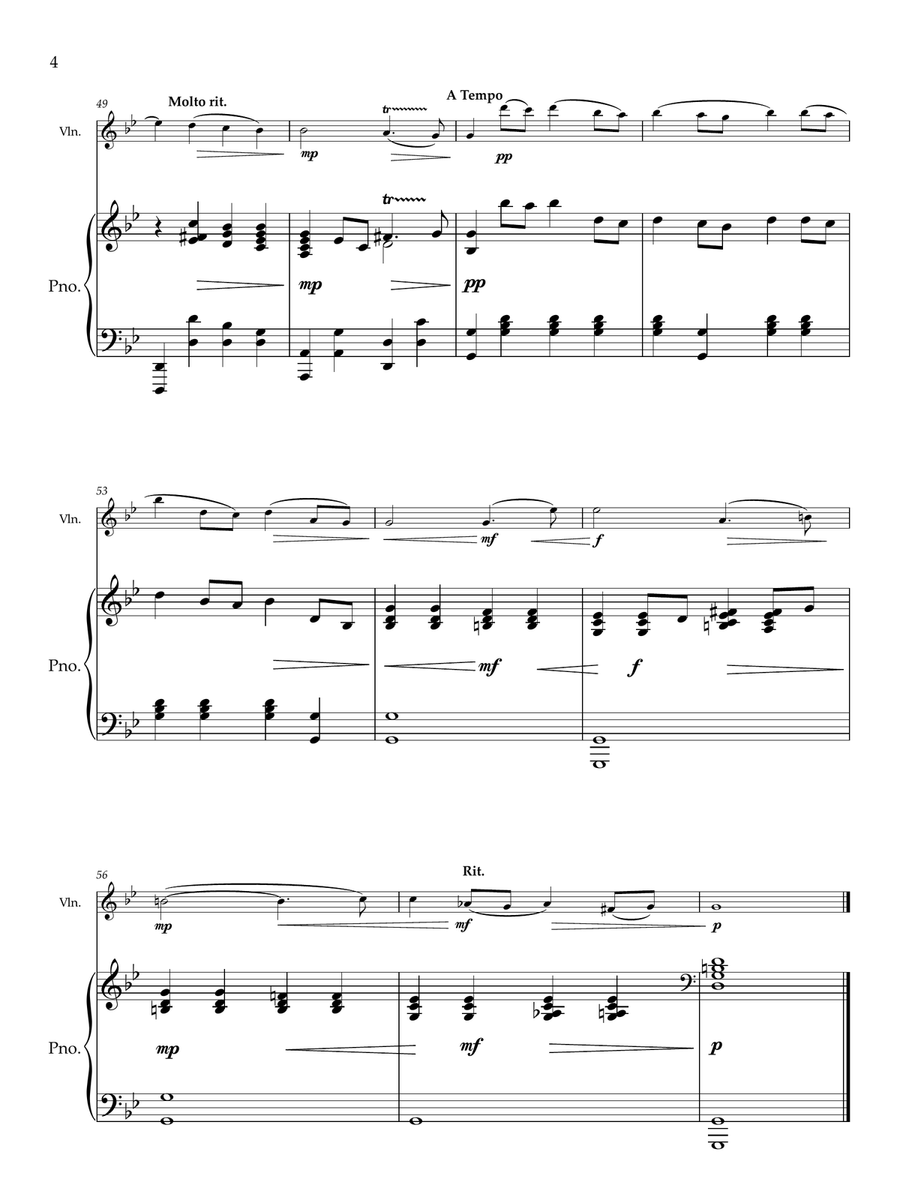 Cantilena for Violin and Piano - (part included) Chamber Music scores gallery preview page 6