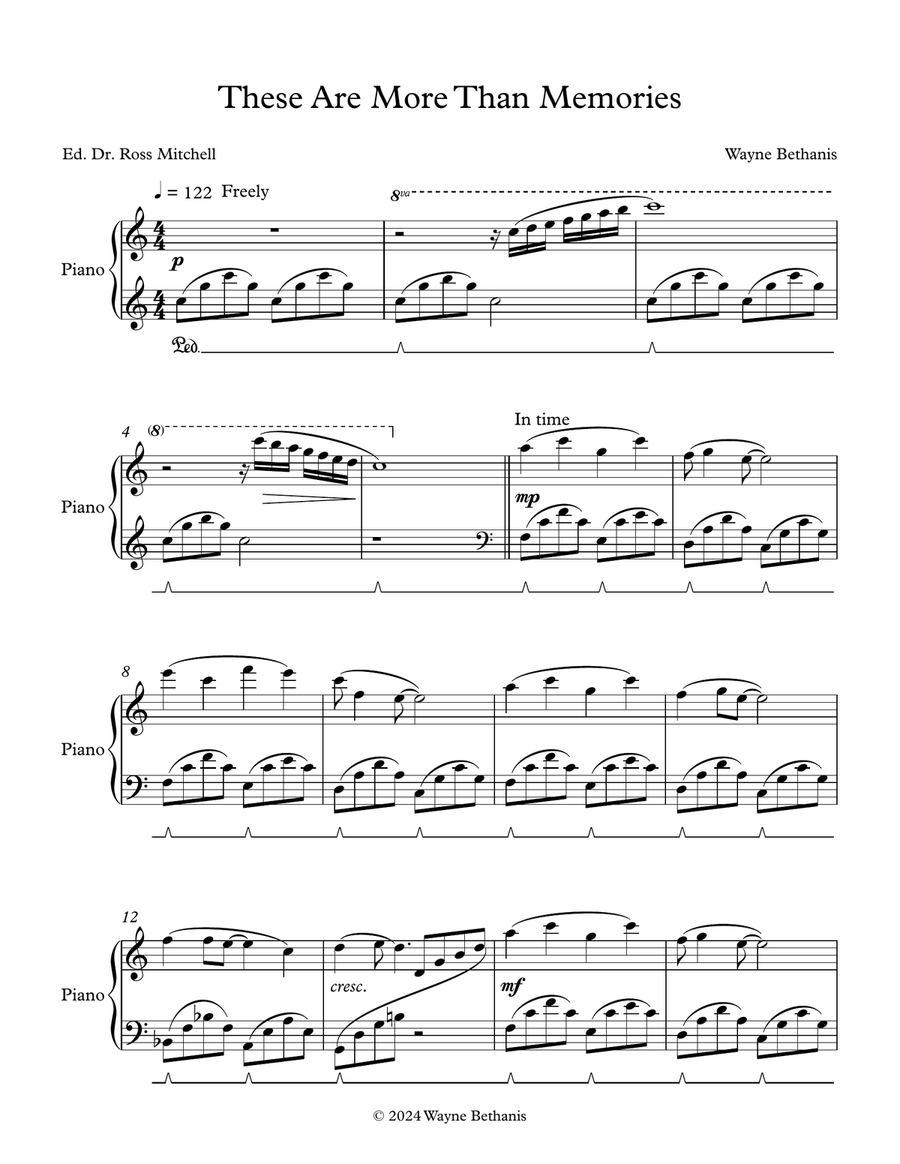 These Are More Than Memories Piano Solo scores gallery preview page 1