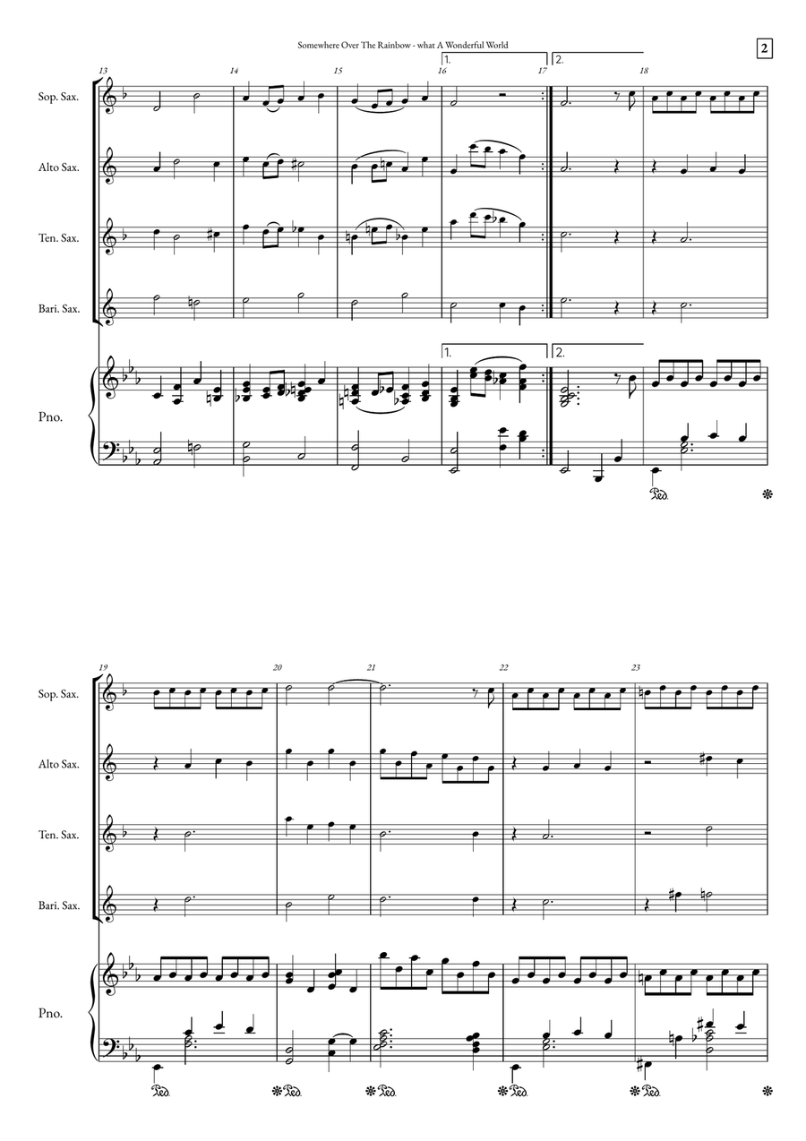 Somewhere Over The Rainbow/what A Wonderful World Small Ensemble scores gallery preview page 2