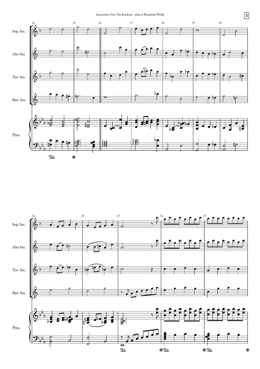 Somewhere Over The Rainbow/what A Wonderful World Small Ensemble scores gallery preview page 3