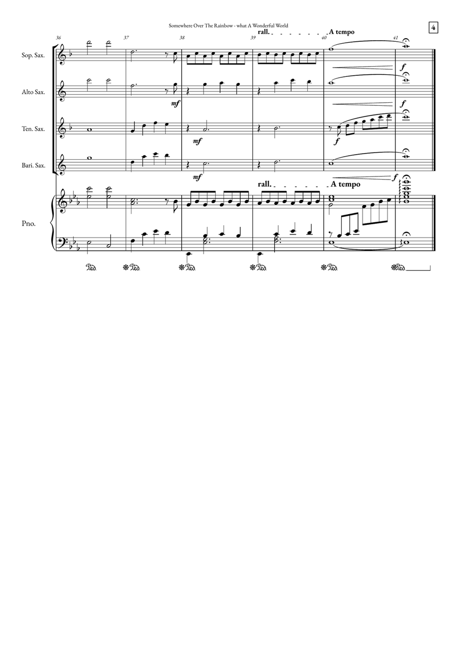 Somewhere Over The Rainbow/what A Wonderful World Small Ensemble scores gallery preview page 4