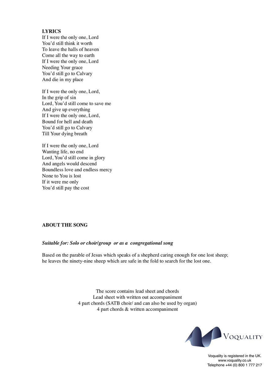 If I Were The Only One If I Were The Only One Piano, Vocal scores gallery preview page 2