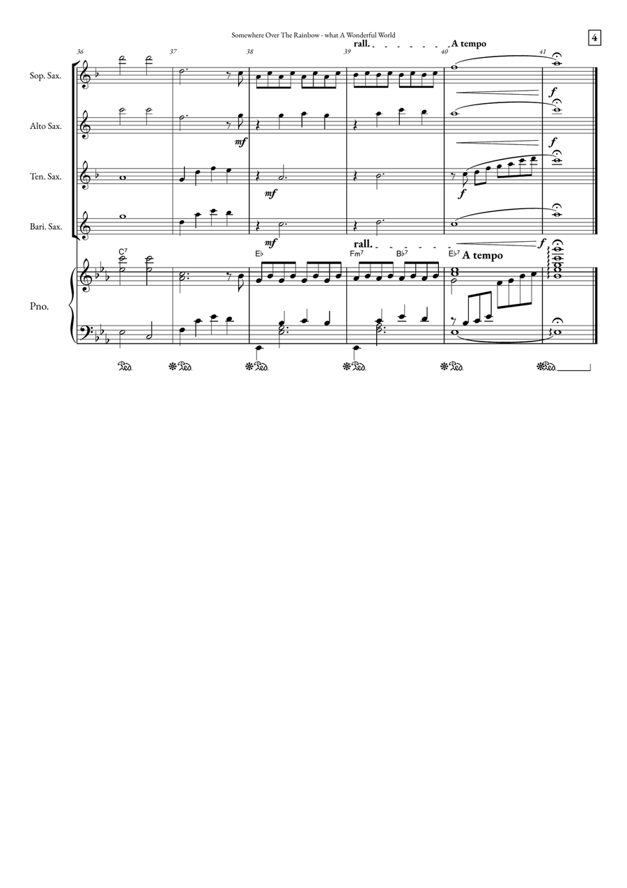 Somewhere Over The Rainbow/what A Wonderful World Small Ensemble scores gallery preview page 4