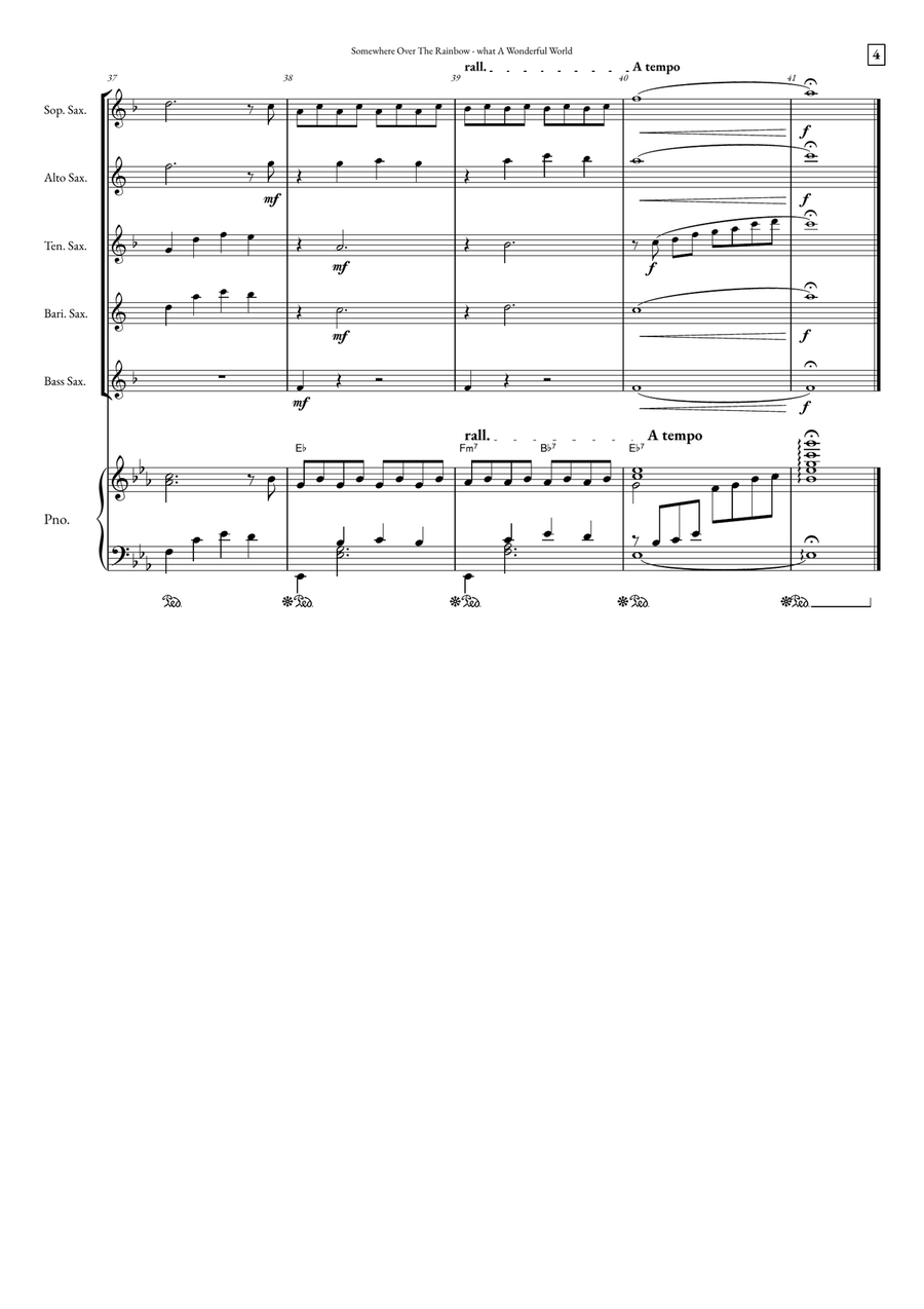 Somewhere Over The Rainbow/what A Wonderful World Small Ensemble scores gallery preview page 4