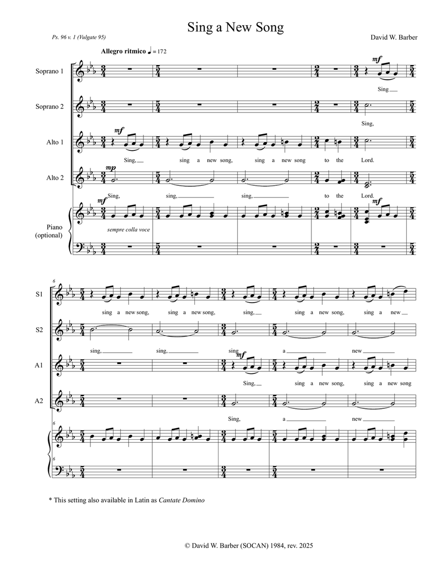 Sing a New Song (SSAA) SSAA scores gallery preview page 1