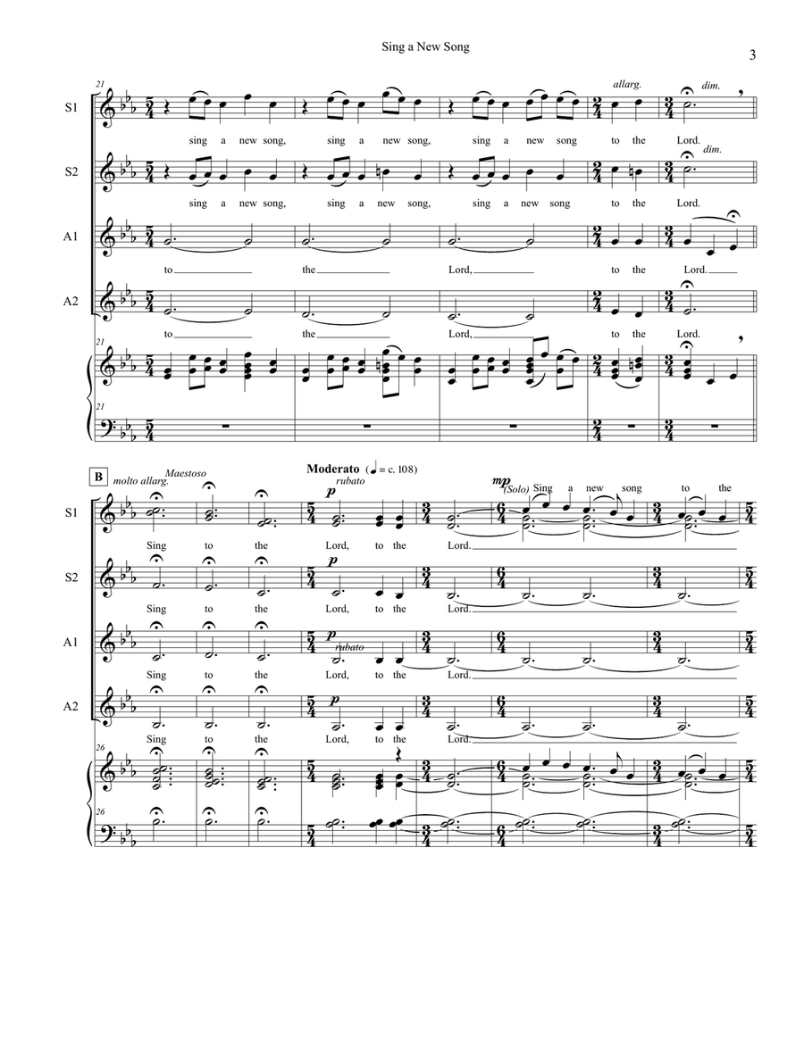 Sing a New Song (SSAA) SSAA scores gallery preview page 3
