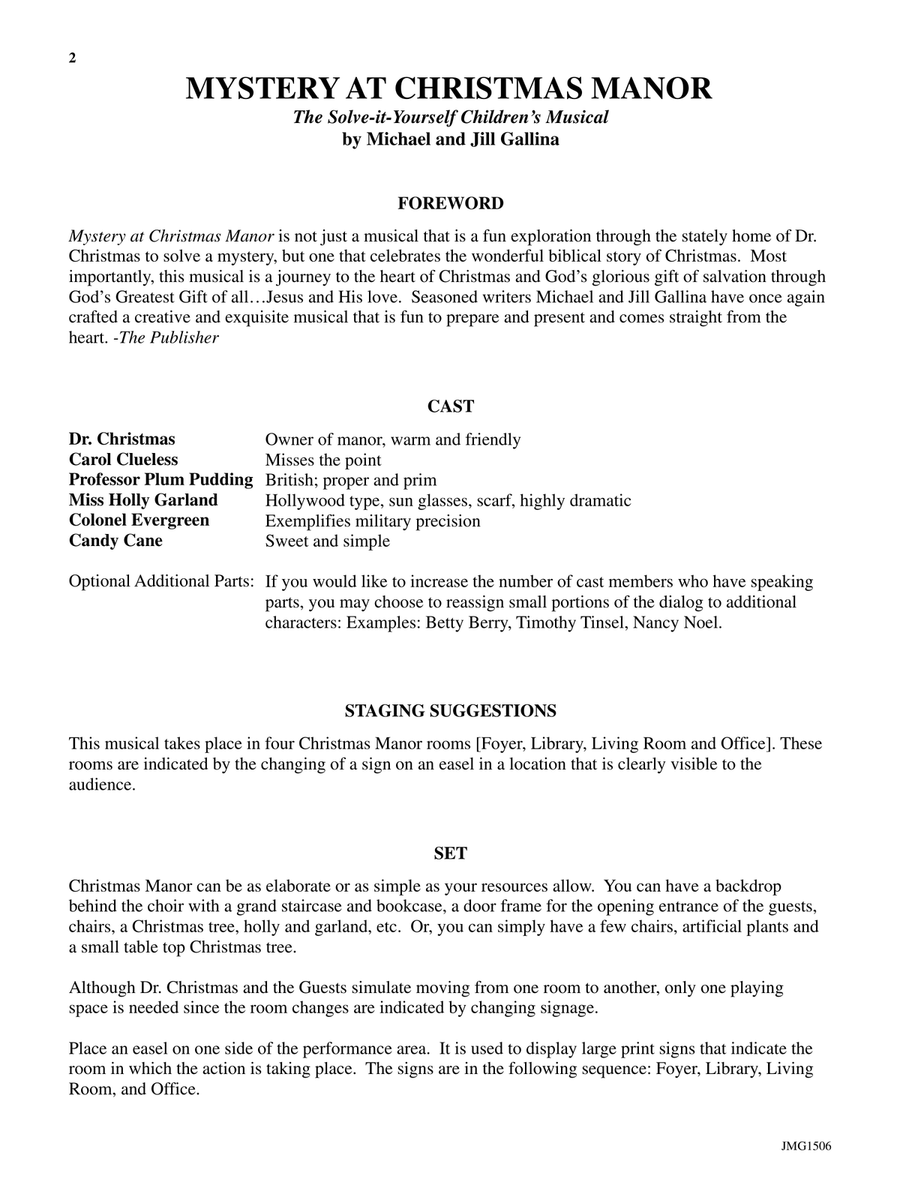 Mystery at Christmas Manor - Director's Score Teacher Editions scores gallery preview page 2