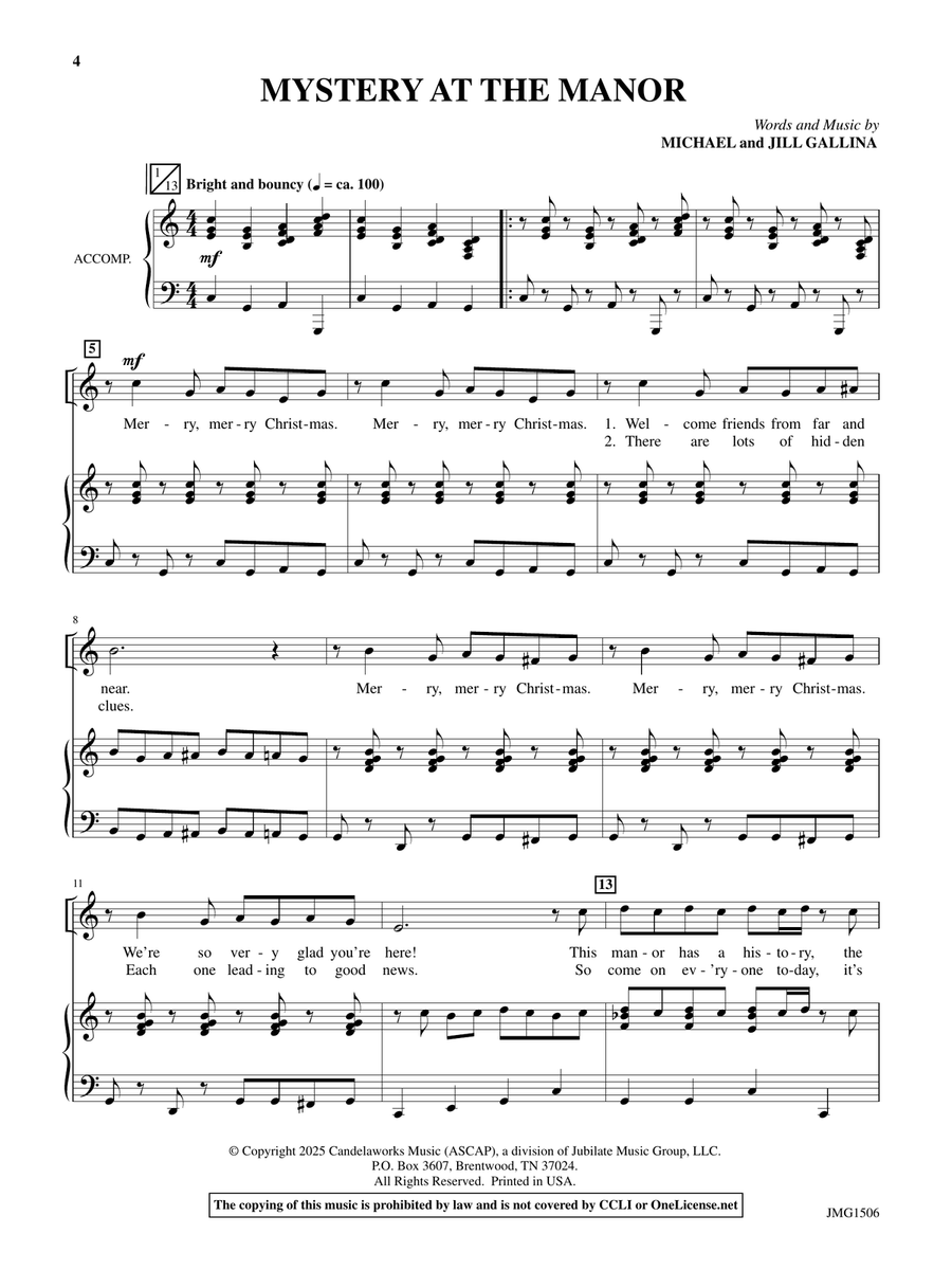 Mystery at Christmas Manor - Director's Score Teacher Editions scores gallery preview page 4
