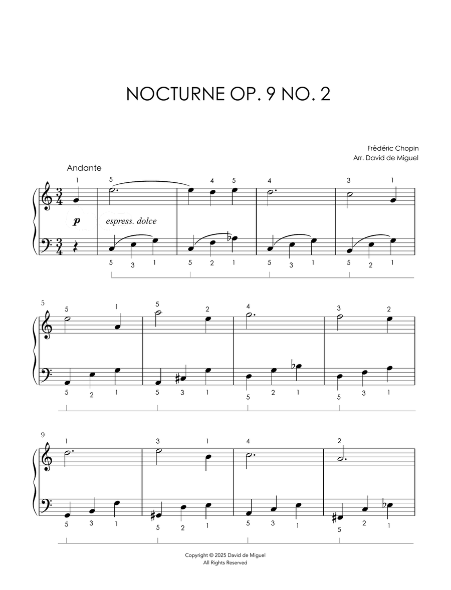 Frédéric Chopin | Nocturne Op. 9 No. 2 Piano Solo scores gallery preview page 1