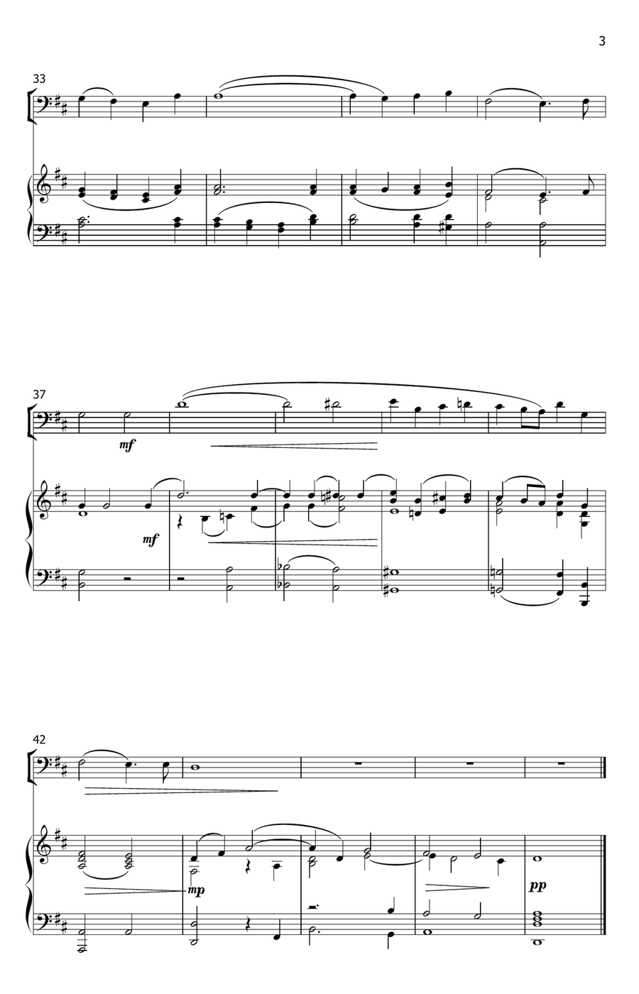 Ave verum corpus - Mozart K. 618 (trombone solo with piano accompaniment) Piano scores gallery preview page 3