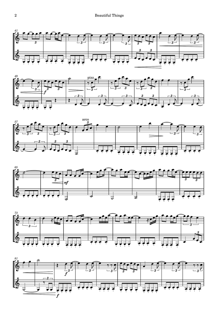 Beautiful Things Clarinet Duet scores gallery preview page 4