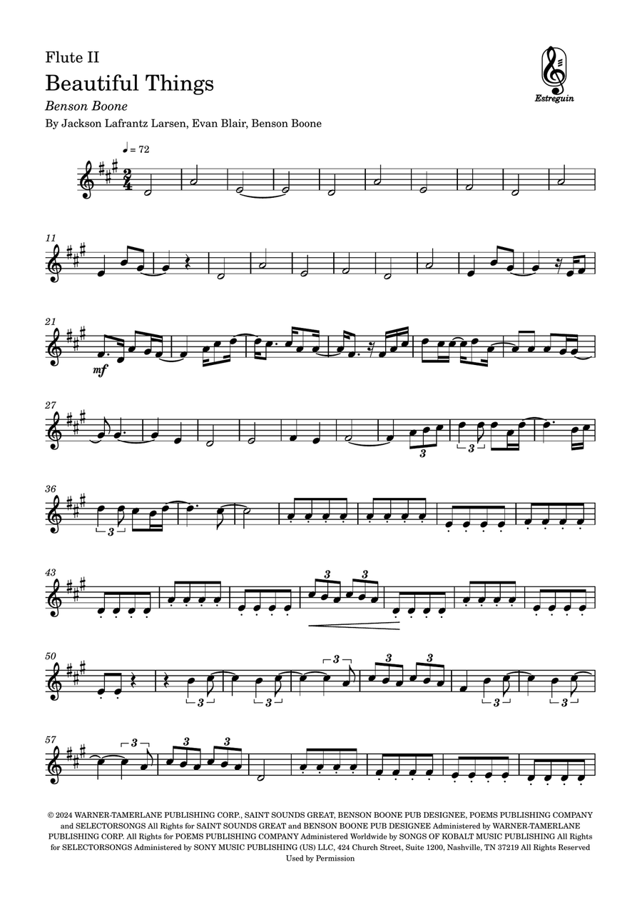 Beautiful Things Flute Duet scores gallery preview page 1