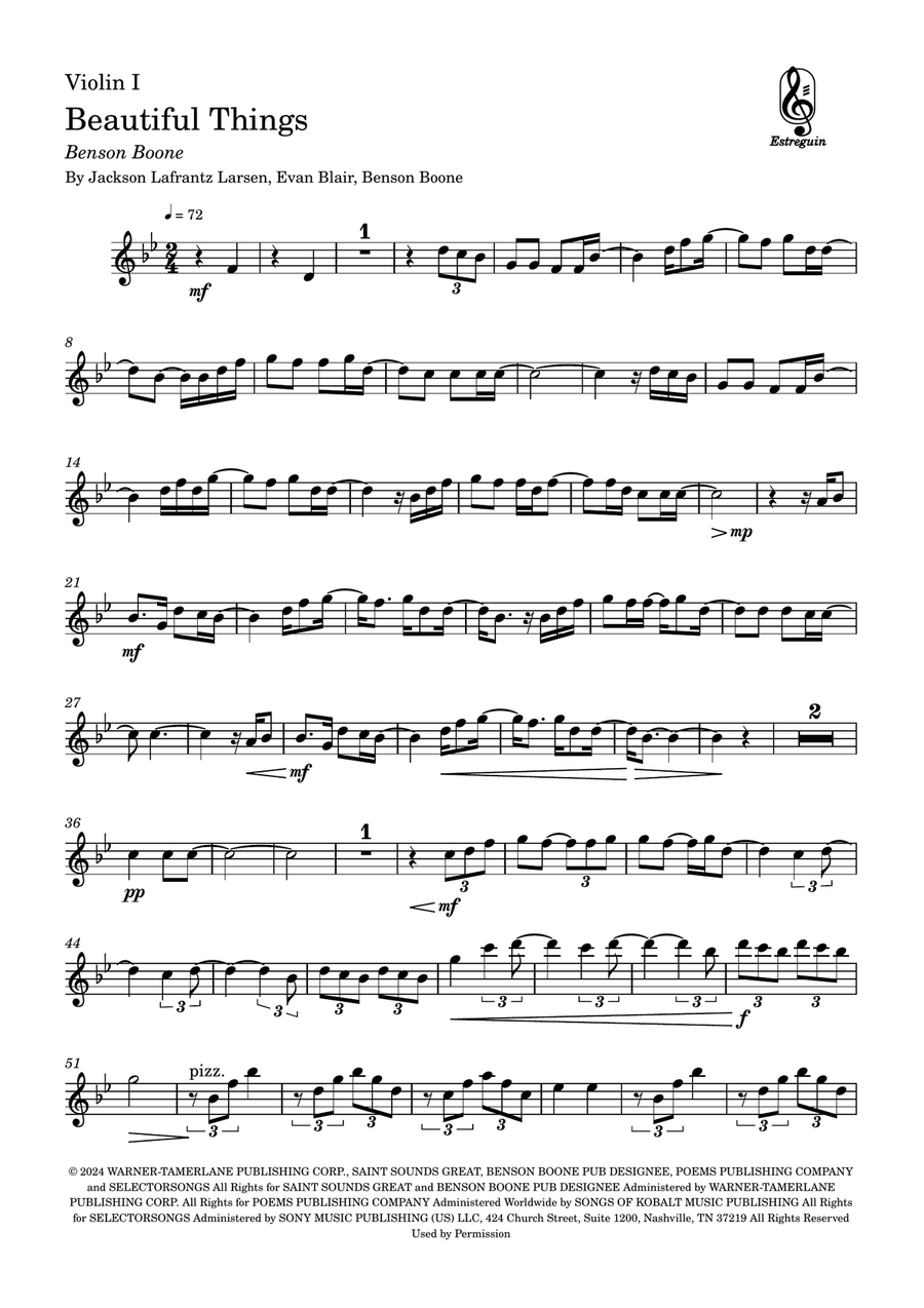 Beautiful Things String Quartet scores gallery preview page 6