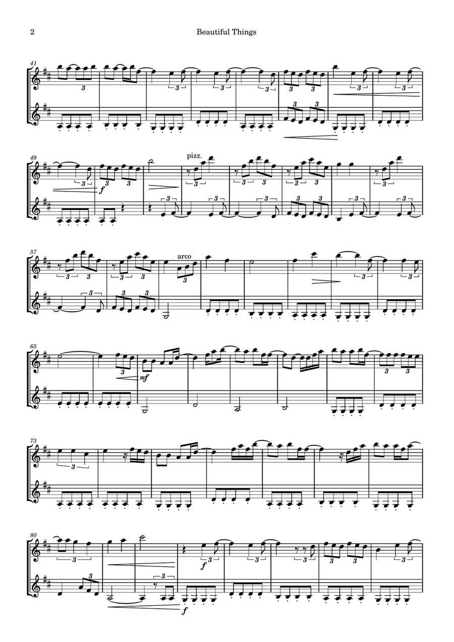 Beautiful Things String Duet scores gallery preview page 2