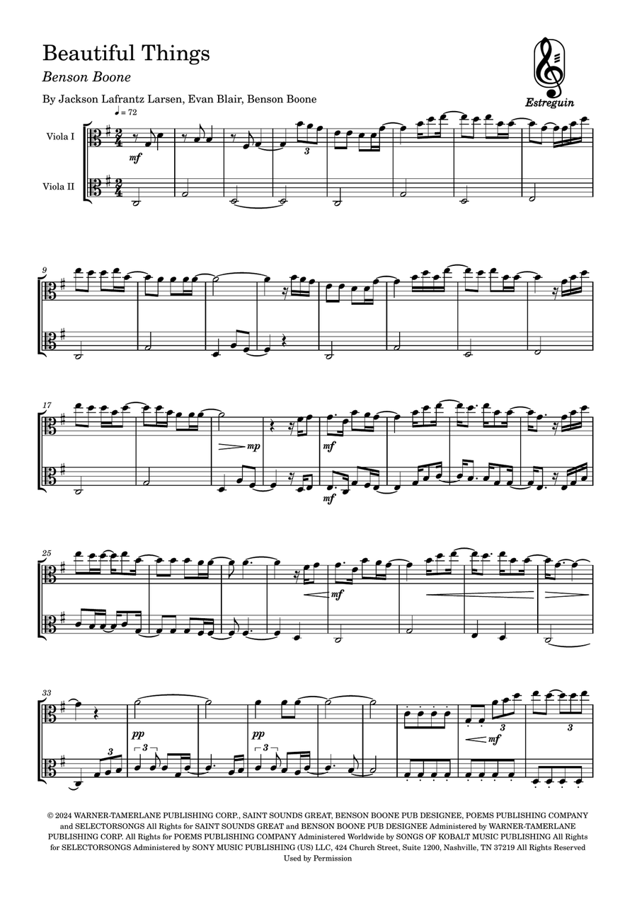 Beautiful Things String Duet scores gallery preview page 1