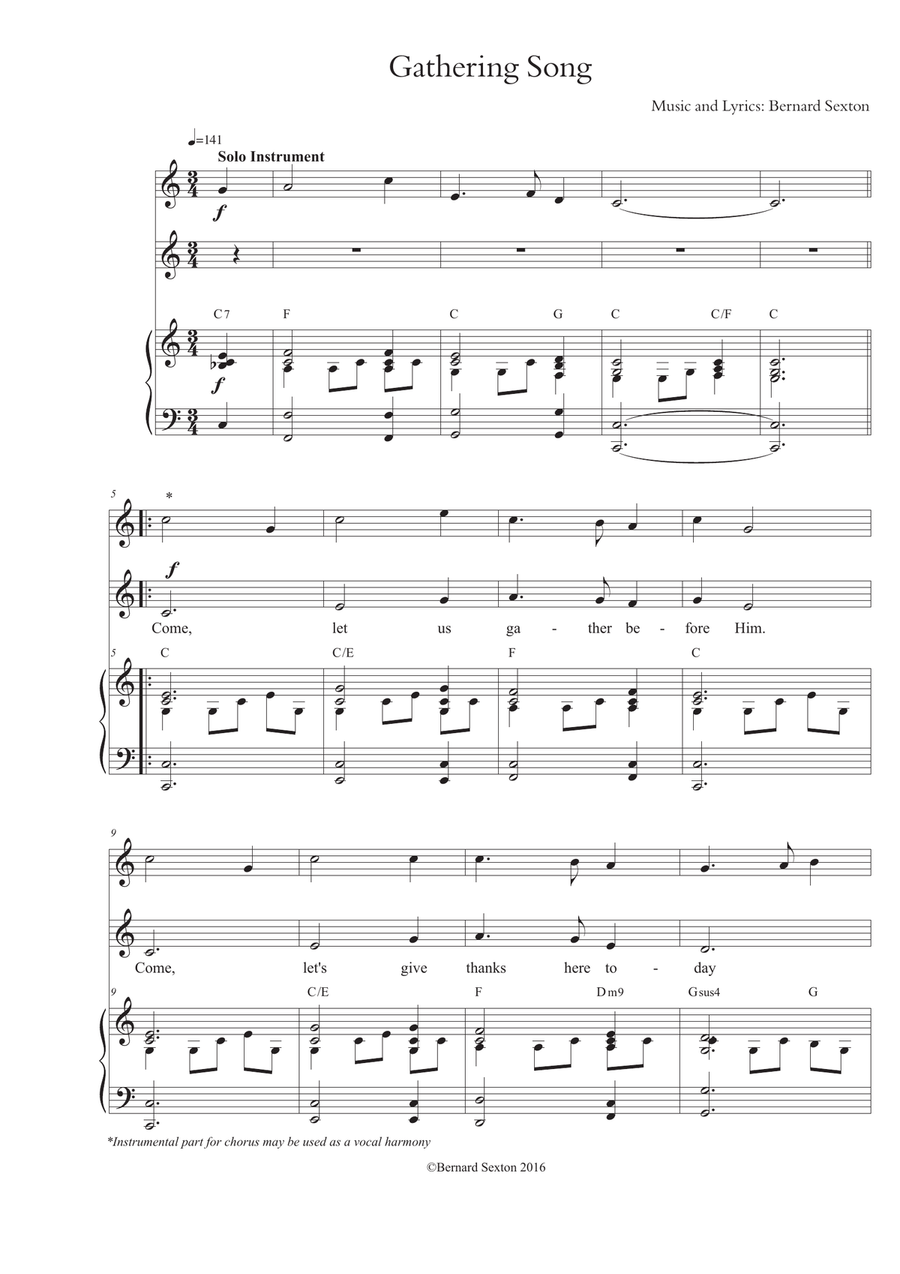 Gathering Song from Grow in Love (Come Let Us Gather Before Him) Piano, Vocal scores gallery preview page 2