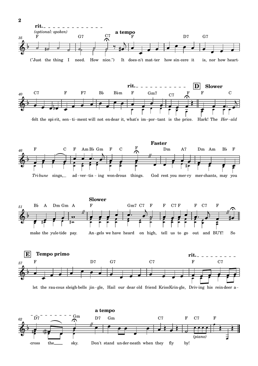 A Christmas Carol (Tom Lehrer) Piano scores gallery preview page 2