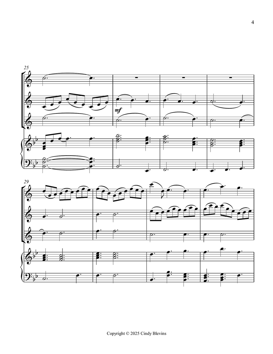 Jesu, Joy of Man's Desiring, for Three Clarinets and Piano Small Ensemble scores gallery preview page 5
