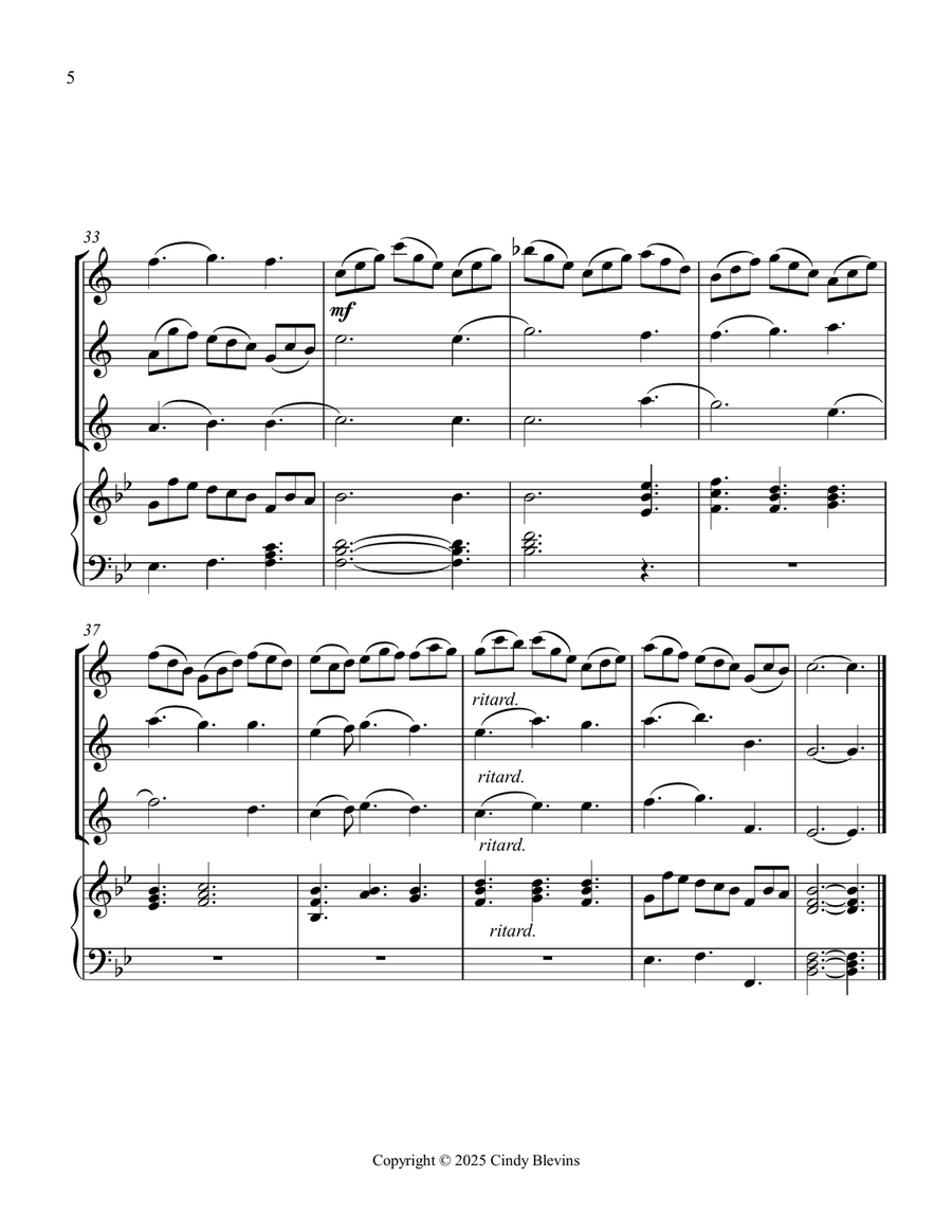 Jesu, Joy of Man's Desiring, for Three Clarinets and Piano Small Ensemble scores gallery preview page 6