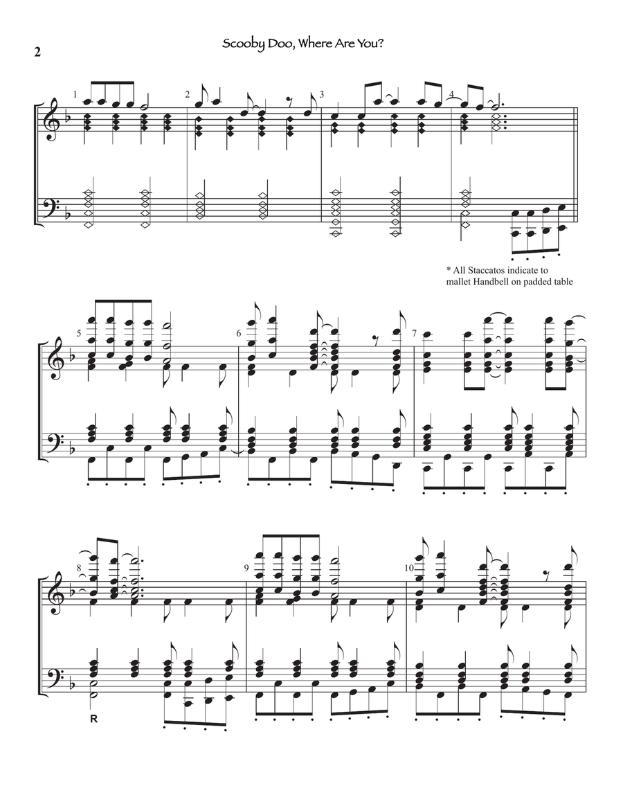 Scooby Doo, Where Are You? - Score Only Handbell Choir scores gallery preview page 4
