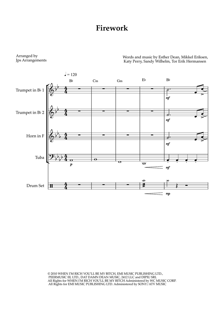 Firework Brass Quartet scores gallery preview page 1