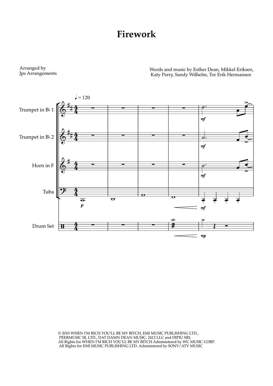 Firework Brass Quartet scores gallery preview page 1