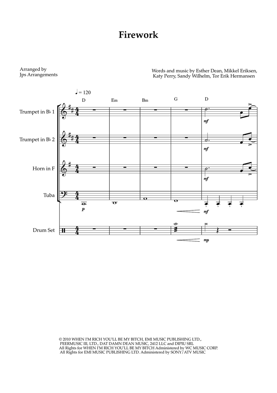 Firework Brass Quartet scores gallery preview page 1
