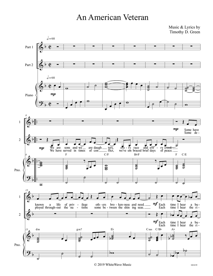 An American Veteran (2-Part) 2-Part scores gallery preview page 2