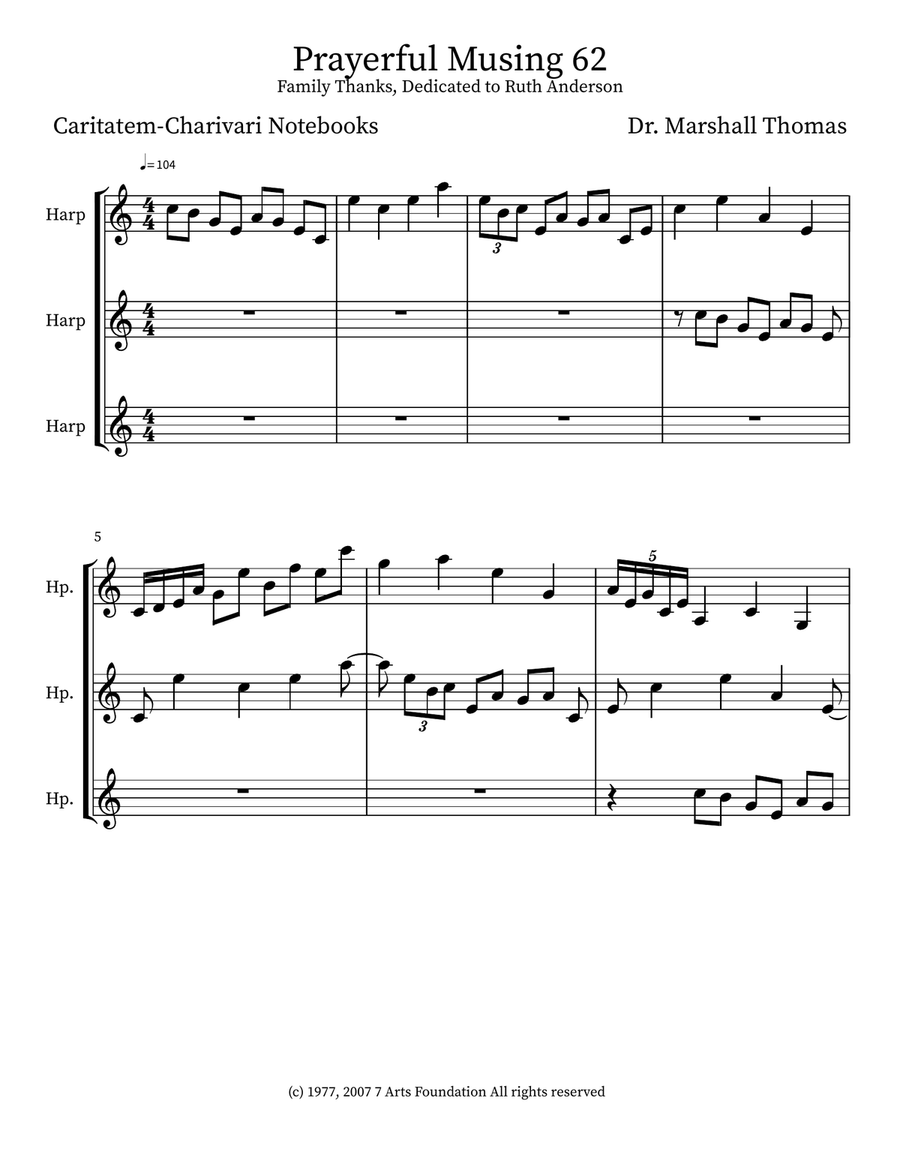 Prayerful Musing 62 Prayerful Musing 62 Small Ensemble scores gallery preview page 1