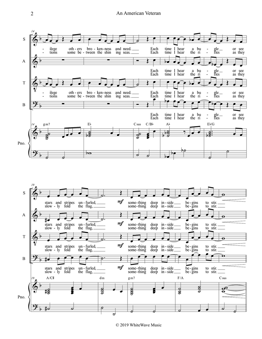 An American Veteran (SATB) 4-Part scores gallery preview page 3
