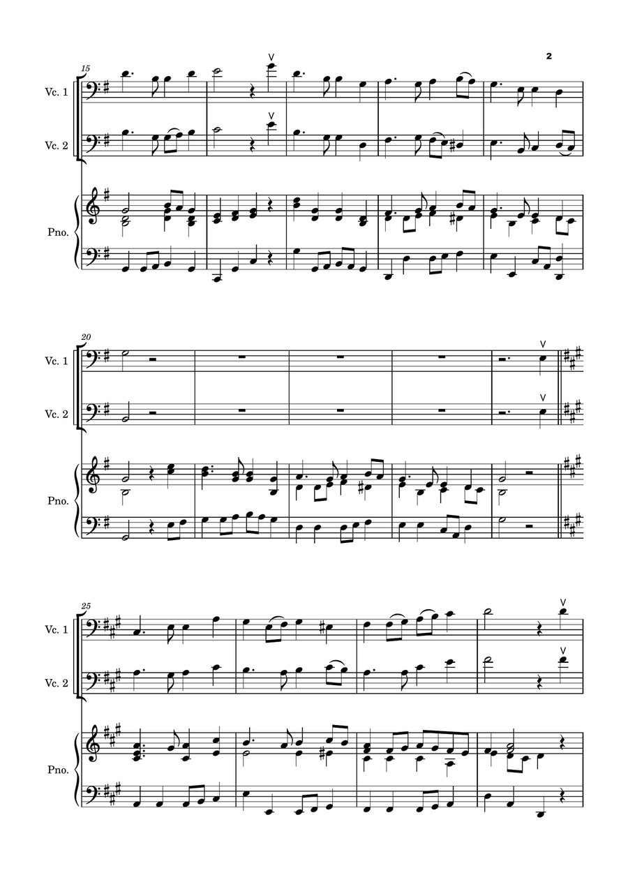 Five Christmas Songs for two Cellos - volume 3 String Duet scores gallery preview page 3