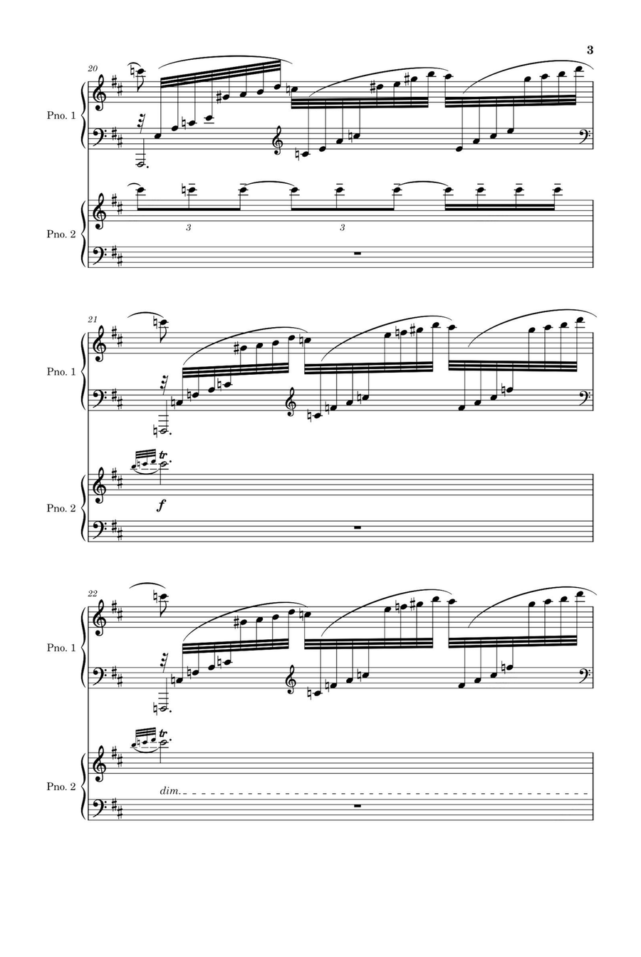 Fantaisie - tableaux Suite No.1,Op.5 II.La nuit... L'amour - Sergei Rachmaninoff Piano Duet scores gallery preview page 3