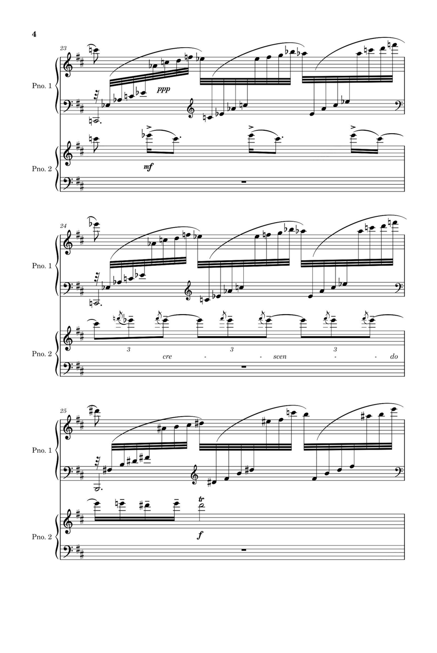 Fantaisie - tableaux Suite No.1,Op.5 II.La nuit... L'amour - Sergei Rachmaninoff Piano Duet scores gallery preview page 4