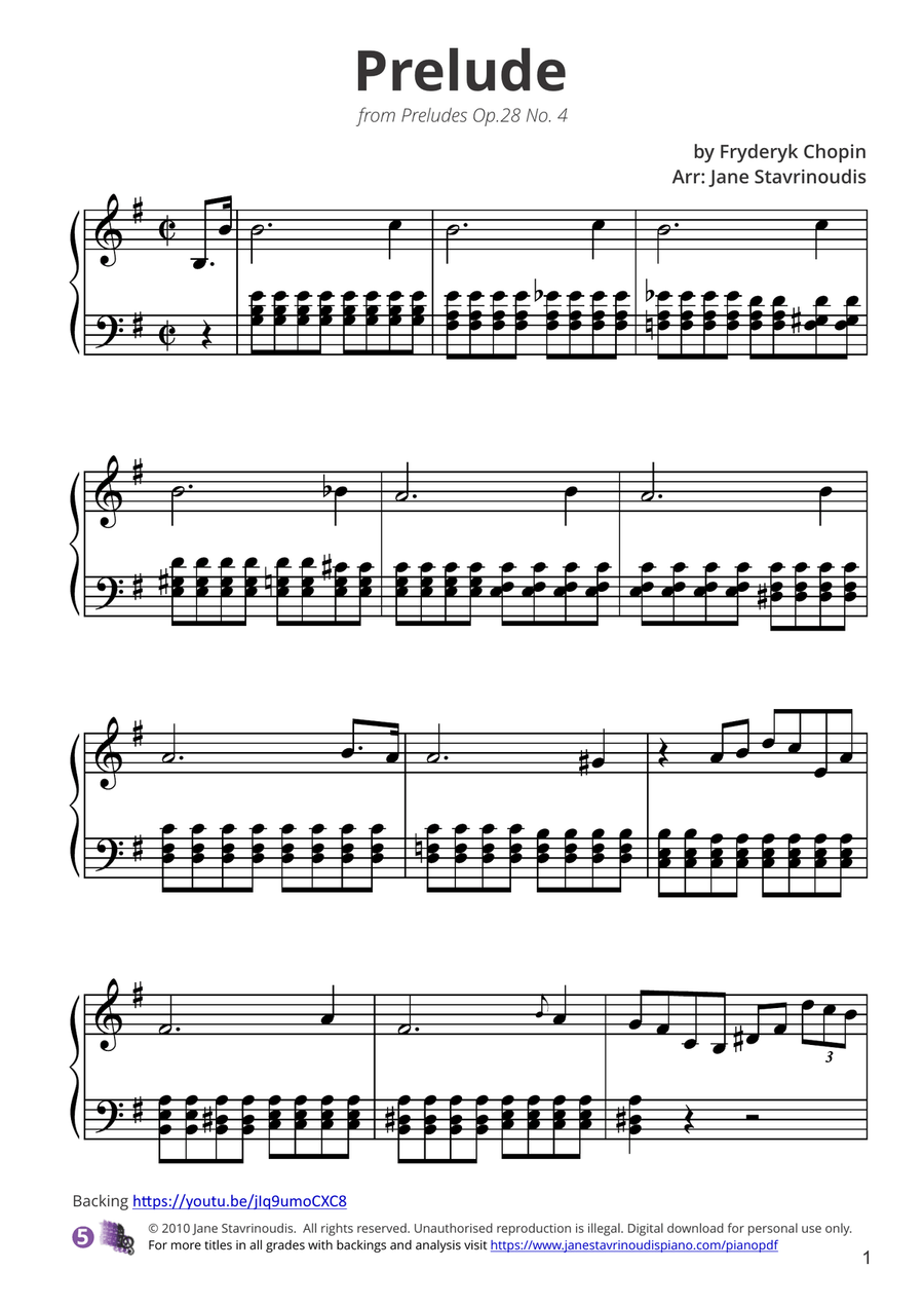 Prelude Op.28 No.4 Piano Solo scores gallery preview page 1
