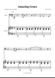 Amazing Grace - Bass Clef & Piano (Easy Arrangement)