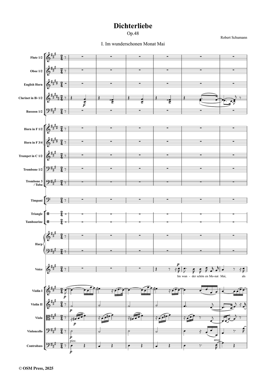 R. Schumann-Dichterliebe,Op.48,for Voice and Orchestra Full Orchestra scores gallery preview page 2