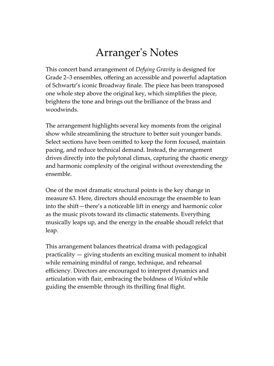 Defying Gravity Defying Gravity Concert Band scores gallery preview page 3